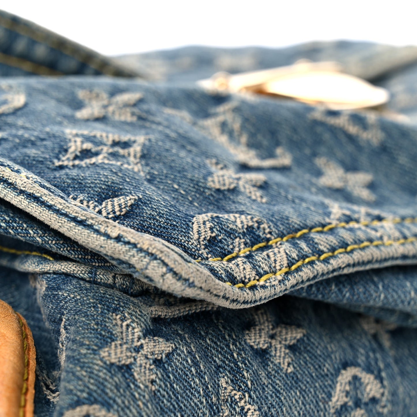 Monogram Denim Sac Plat Blue