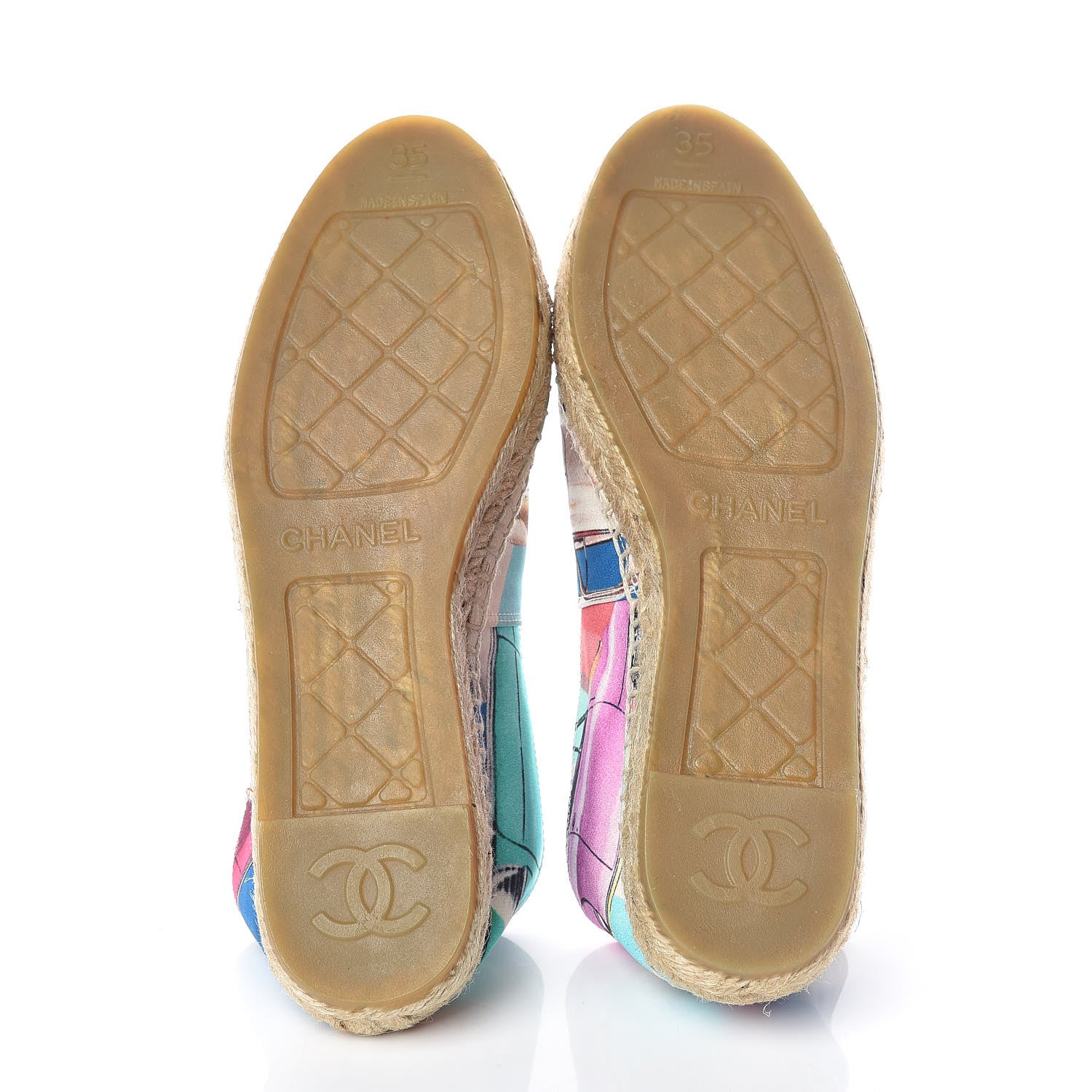 Chanel Fabric Patent CC Espadrilles 35 Multicolor Black 5 of 11