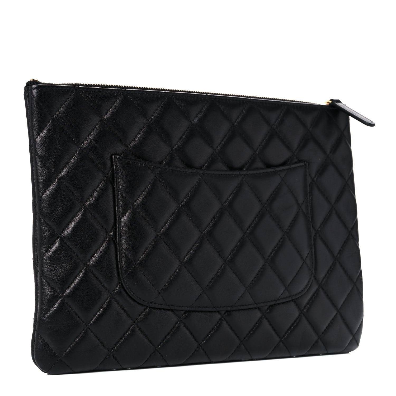 Chanel Lambskin Quilted Egyptian Amulet Zipped Pouch Black 3 of 10