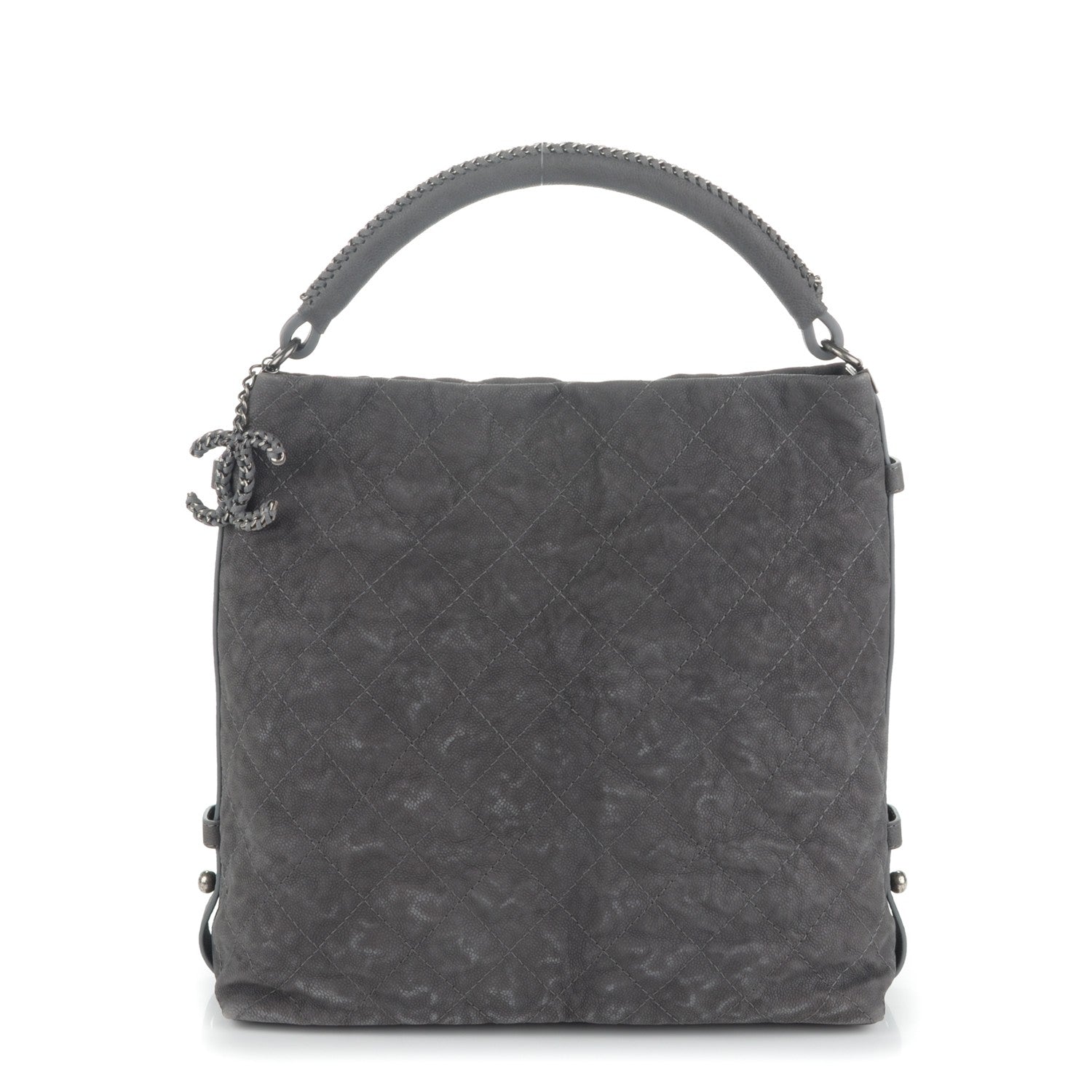Chanel Iridescent Caviar Quilted Boy Handle Hobo Dark Grey 1 of 7