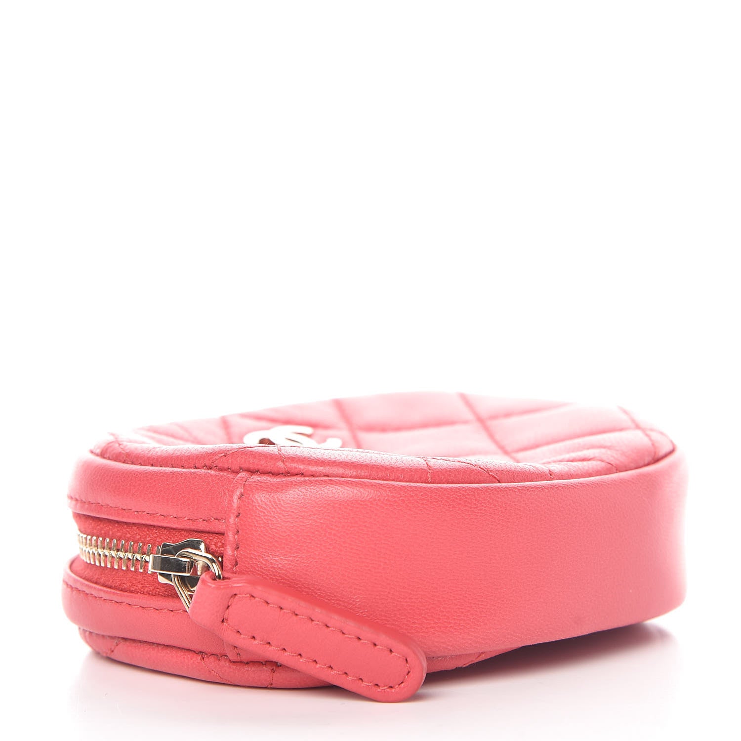 Chanel Lambskin Quilted Zip Around Classic Coin Purse Coral 4 of 8