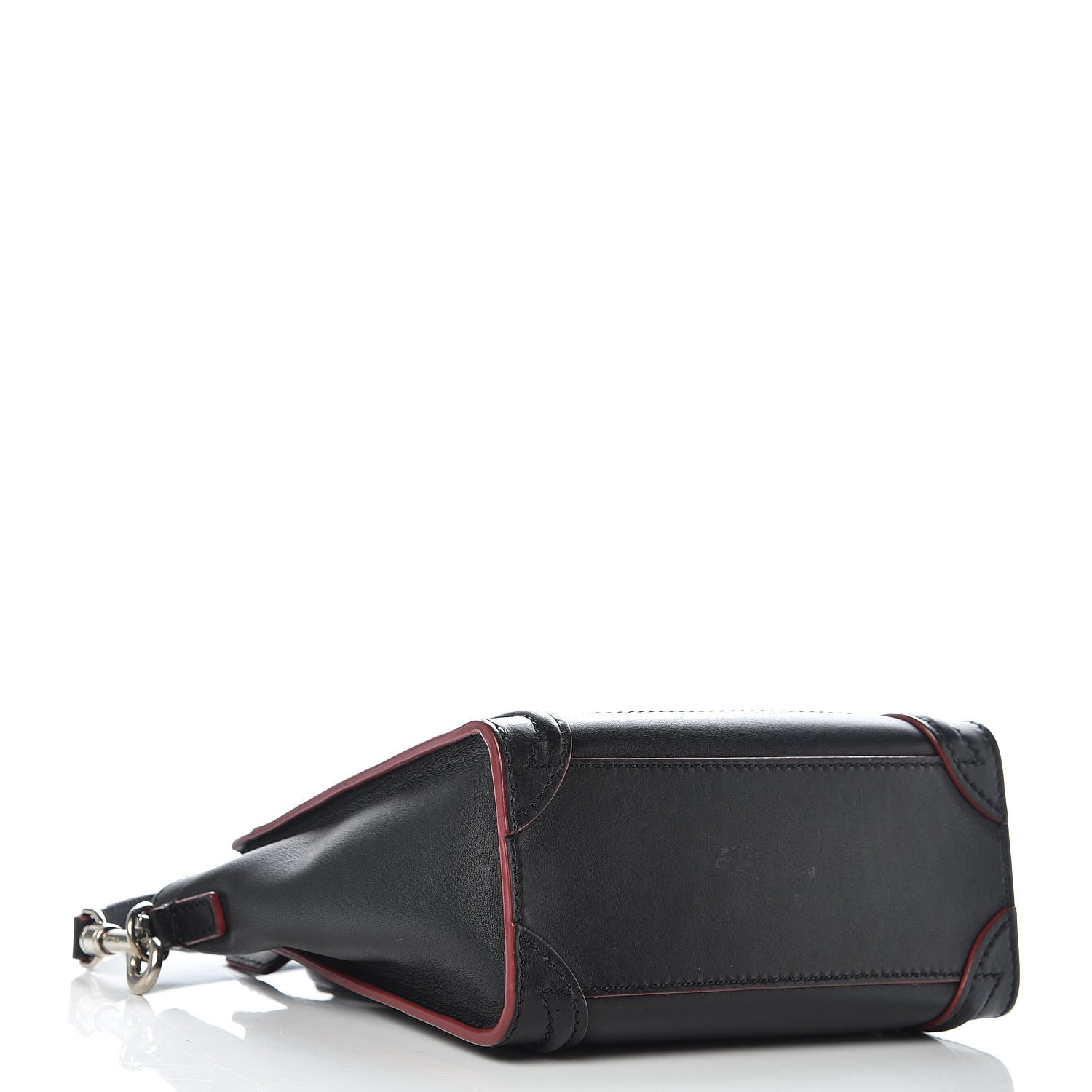 Celine Smooth Calfskin Nano Luggage Black Red 4 of 16