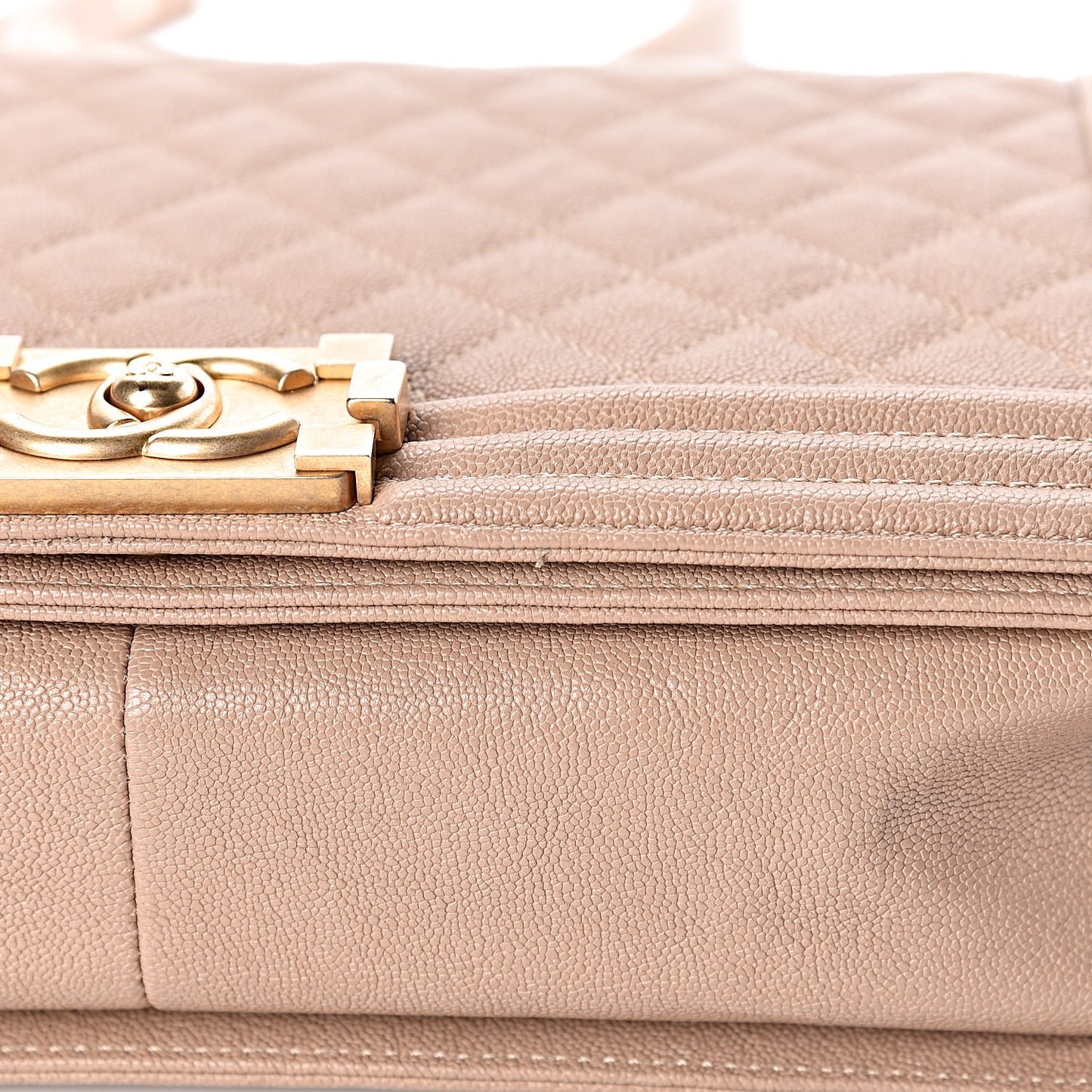 Caviar Quilted New Medium Boy Flap Dark Beige