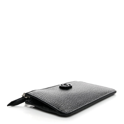 Gucci Dollar Calfskin Enamel Monochrome GG Marmont Key Case Card Holder Black 4 of 8