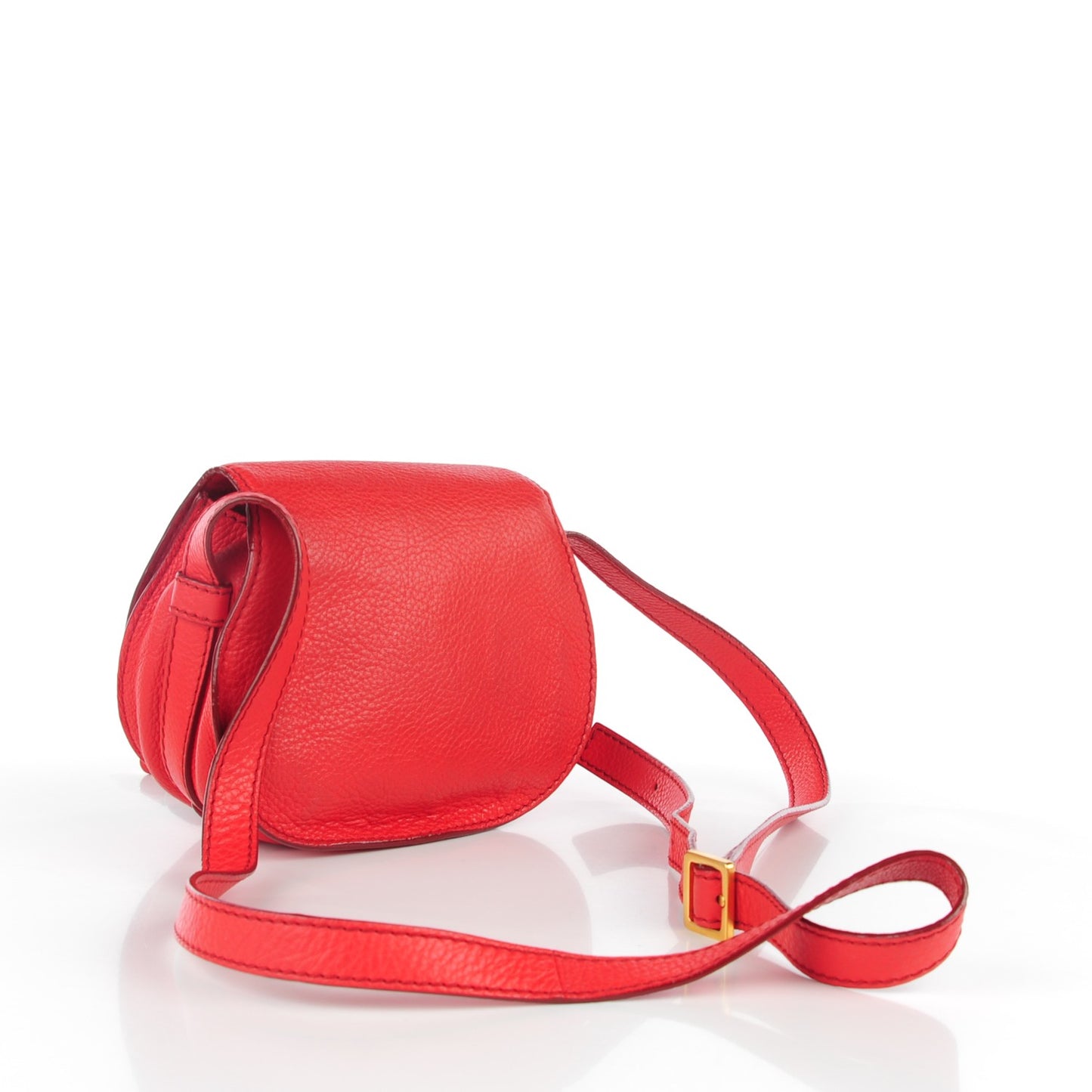 Calfskin Mini Marcie Round Crossbody Bag Red