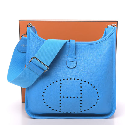 Hermes Taurillon Clemence Evelyne III PM Bleu Zanzibar 11 of 11