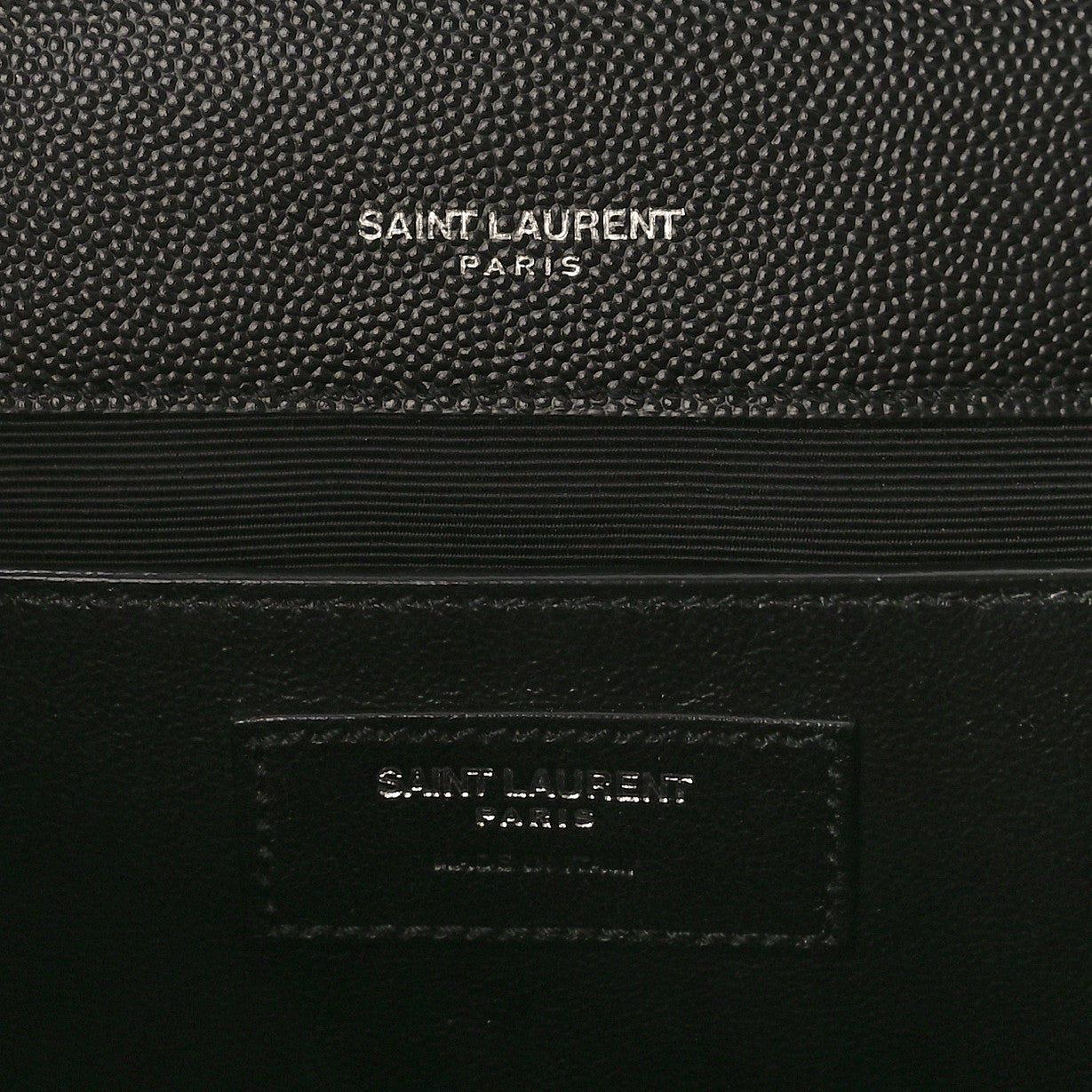 Grain De Poudre Textured Mixed Matelasse Triquilt Medium Monogram Satchel Black