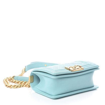 Chanel Caviar Quilted Small Boy Flap Light Blue 4 of 10