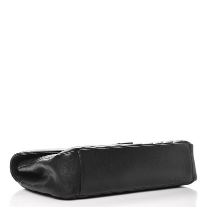 Saint Laurent Sheepskin Matelasse Chevron Monogram Large College Satchel Black 5 of 9