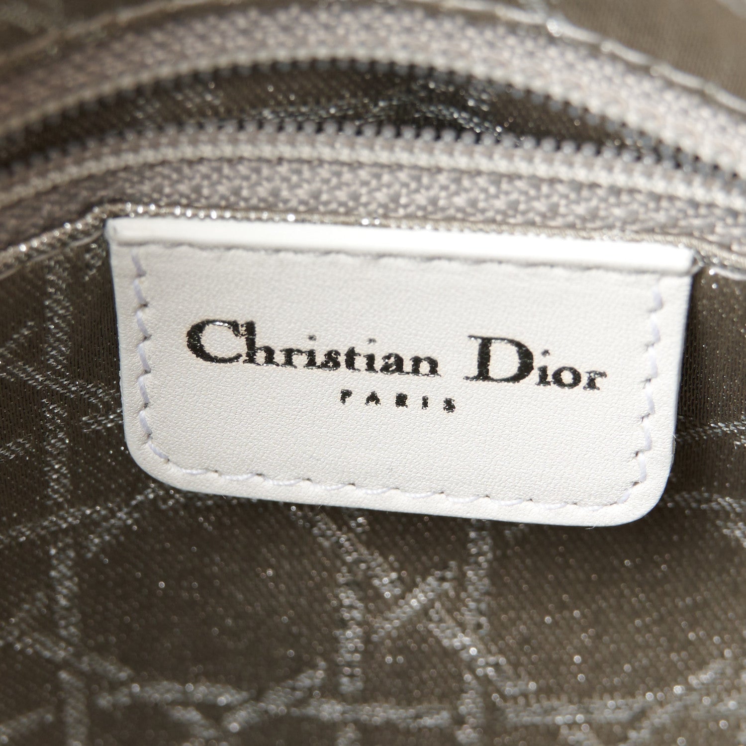 Christian Dior Lambskin Studded Cannage Medium Lady Dior White 6 of 10