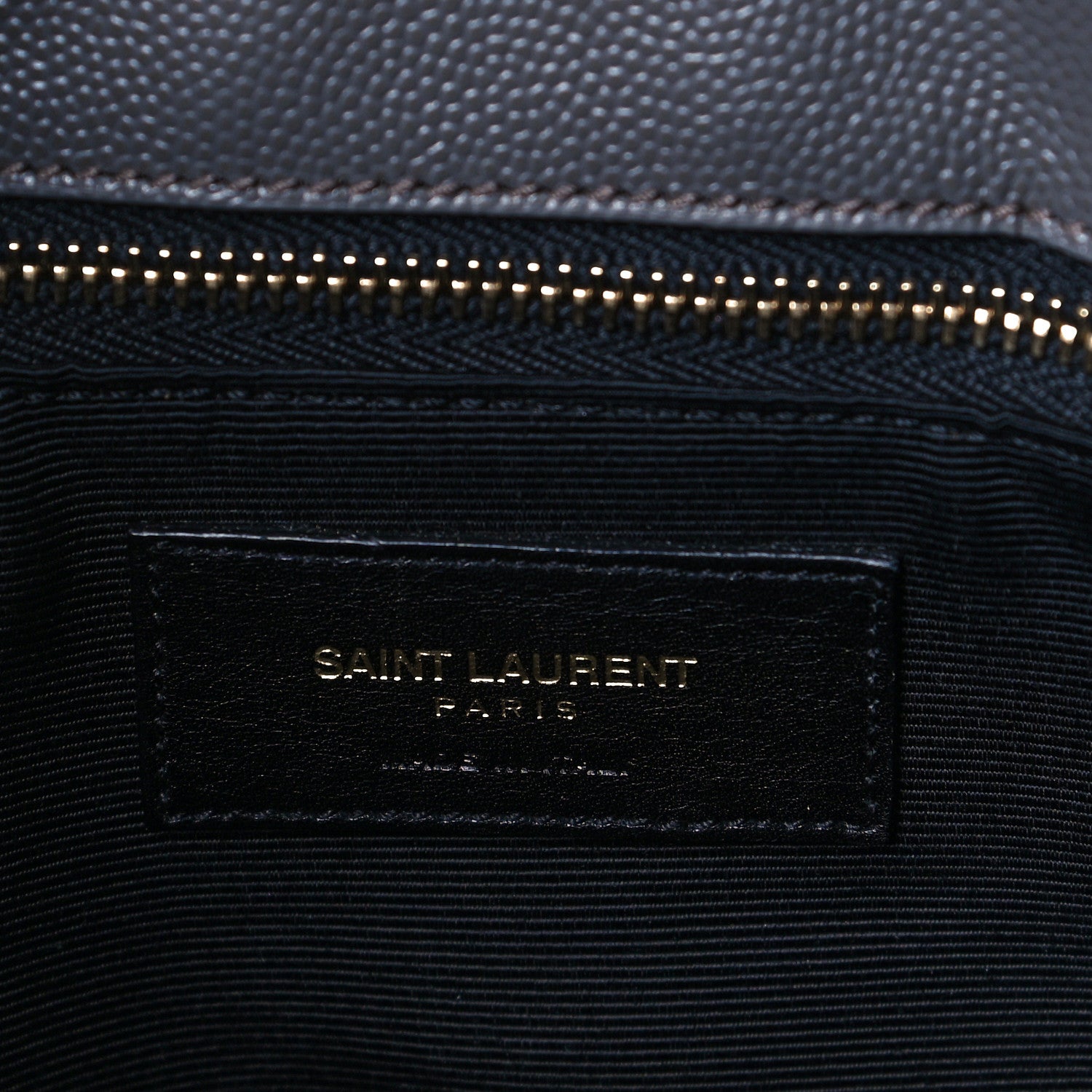 Saint Laurent Grain De Poudre Matelasse Chevron Monogram Shopping Bag Earth 6 of 7