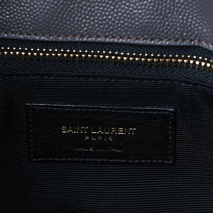 Saint Laurent Grain De Poudre Matelasse Chevron Monogram Shopping Bag Earth 6 of 7