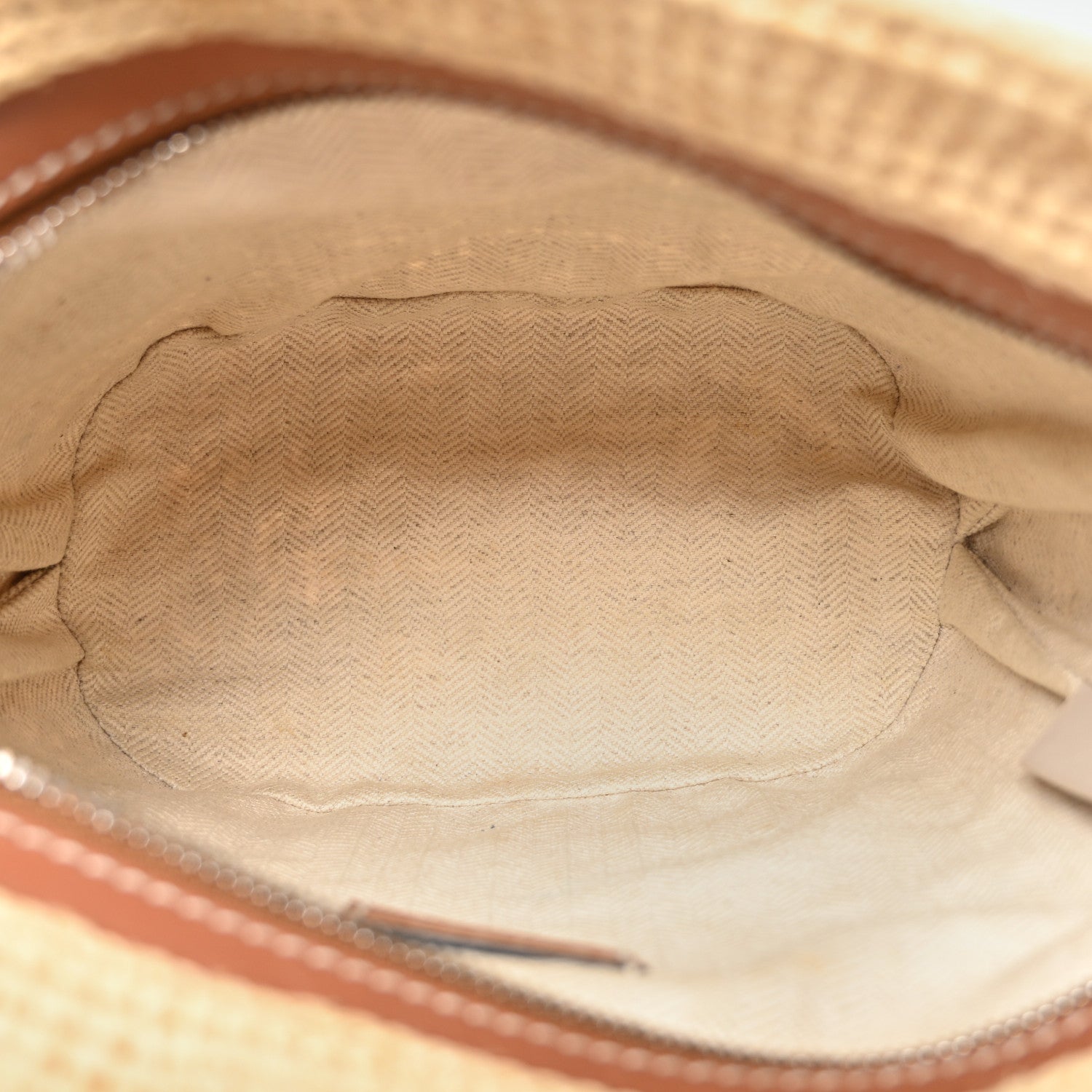 Loewe Calfskin Raffia Paulas Ibiza Pochette Bag Natural Tan 5 of 12