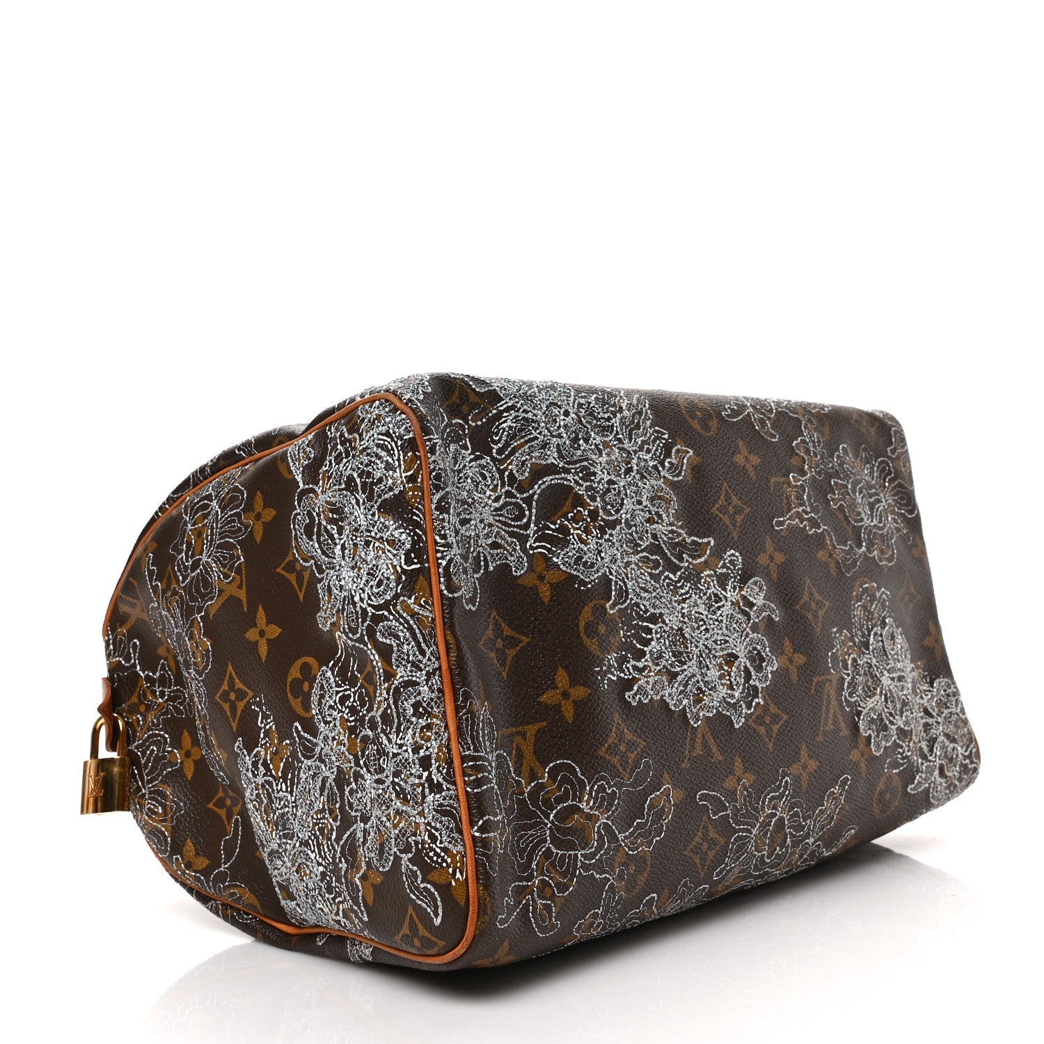 Louis Vuitton Monogram Dentelle Speedy 30 Silver 4 of 8