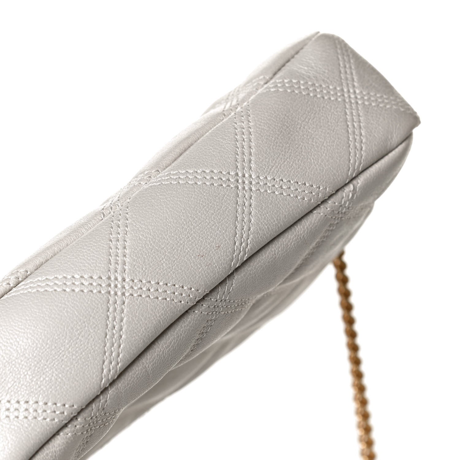Saint Laurent Grained Lambskin Quilted Mini Becky Double Zip Bag Vintage White 12 of 15