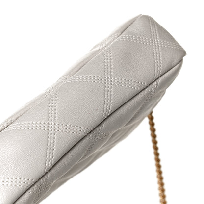 Saint Laurent Grained Lambskin Quilted Mini Becky Double Zip Bag Vintage White 12 of 15