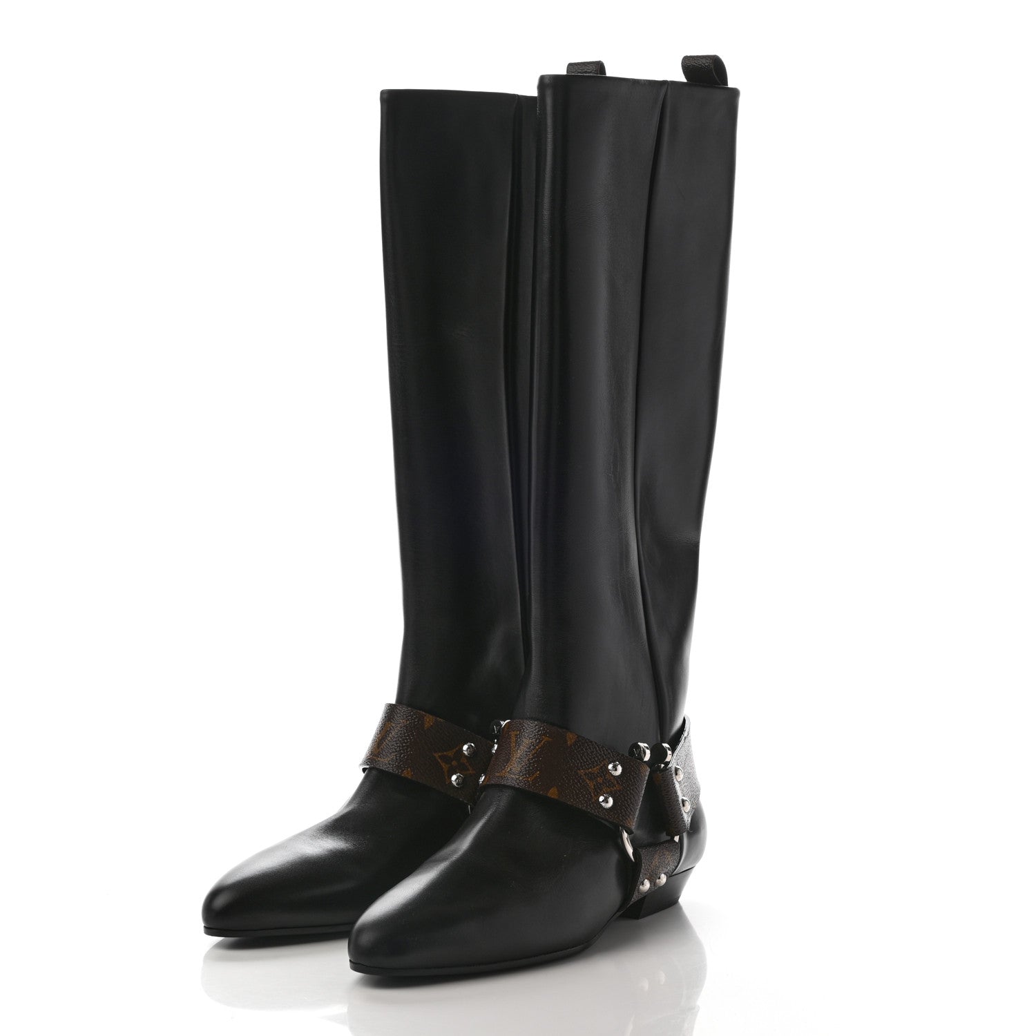 Louis Vuitton Calfskin Monogram Rhapsody High Boots 39 Black 3 of 11