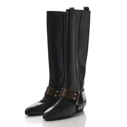 Louis Vuitton Calfskin Monogram Rhapsody High Boots 39 Black 3 of 11