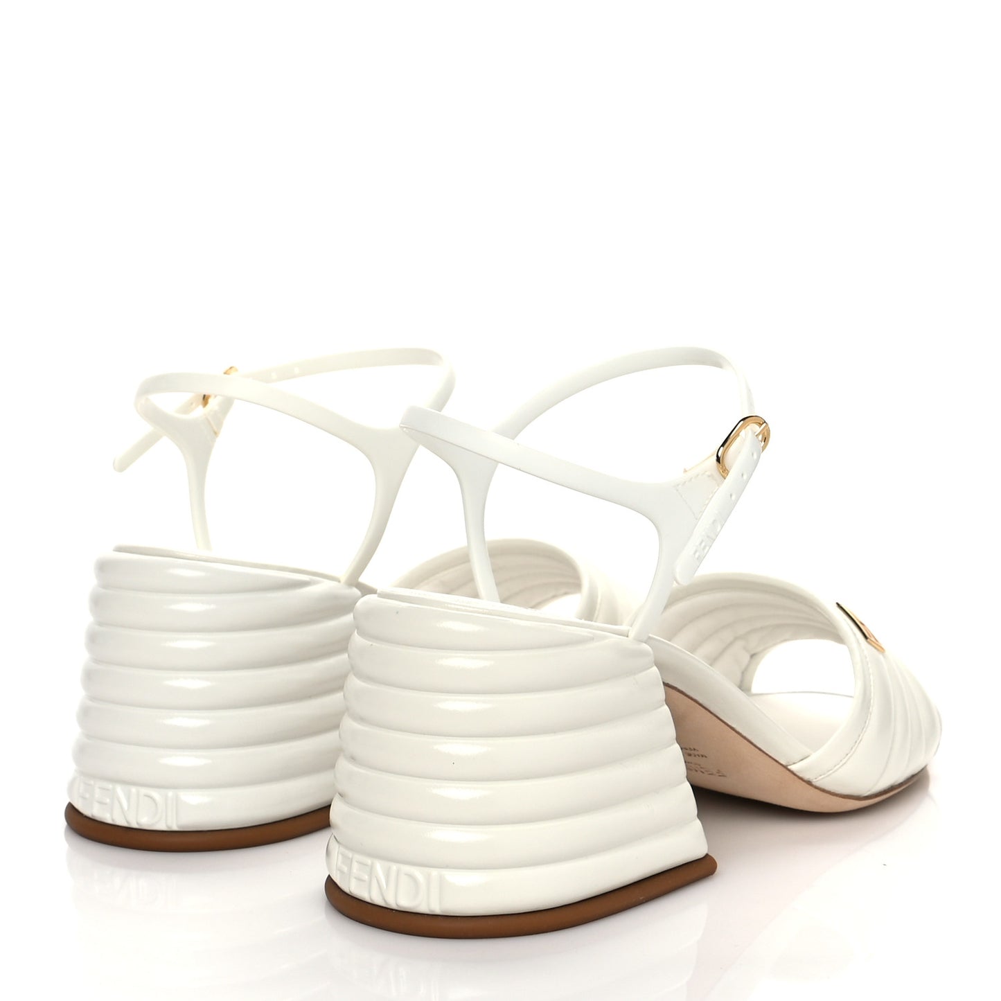 Calfskin Promenade Slingback Sandals 38 White