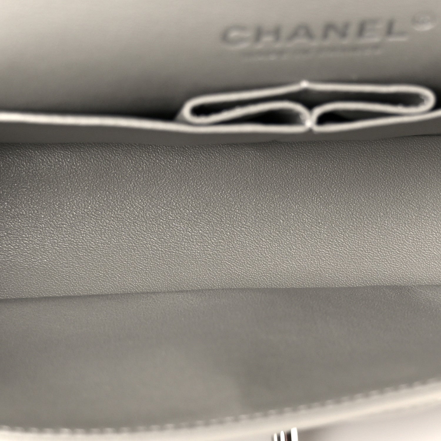 Chanel Lambskin Quilted Medium Double Flap Grey 5 of 12