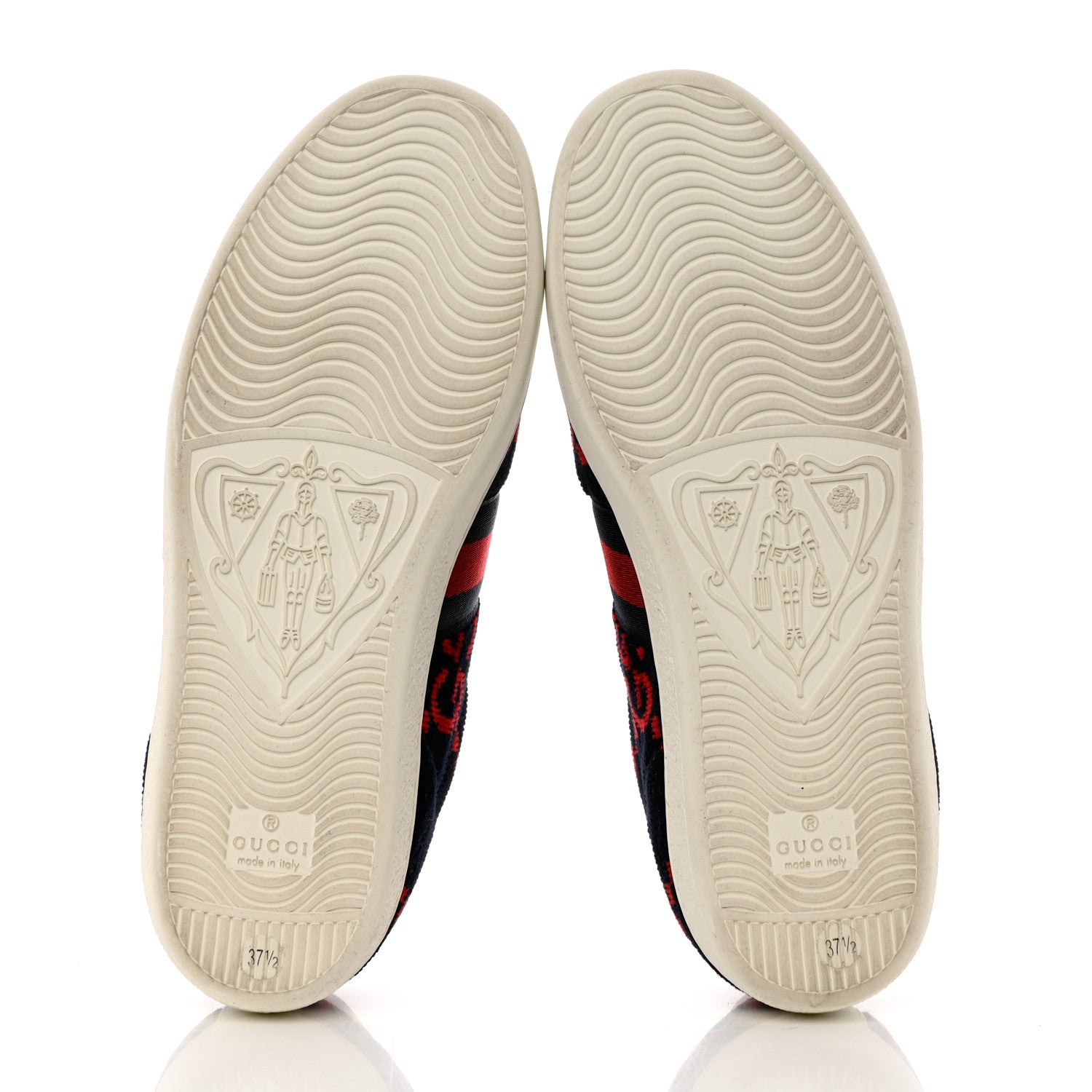 Gucci Terry Cloth GG Monogram Web Womens Ace Sneakers 37.5 Blue Red 5 of 9