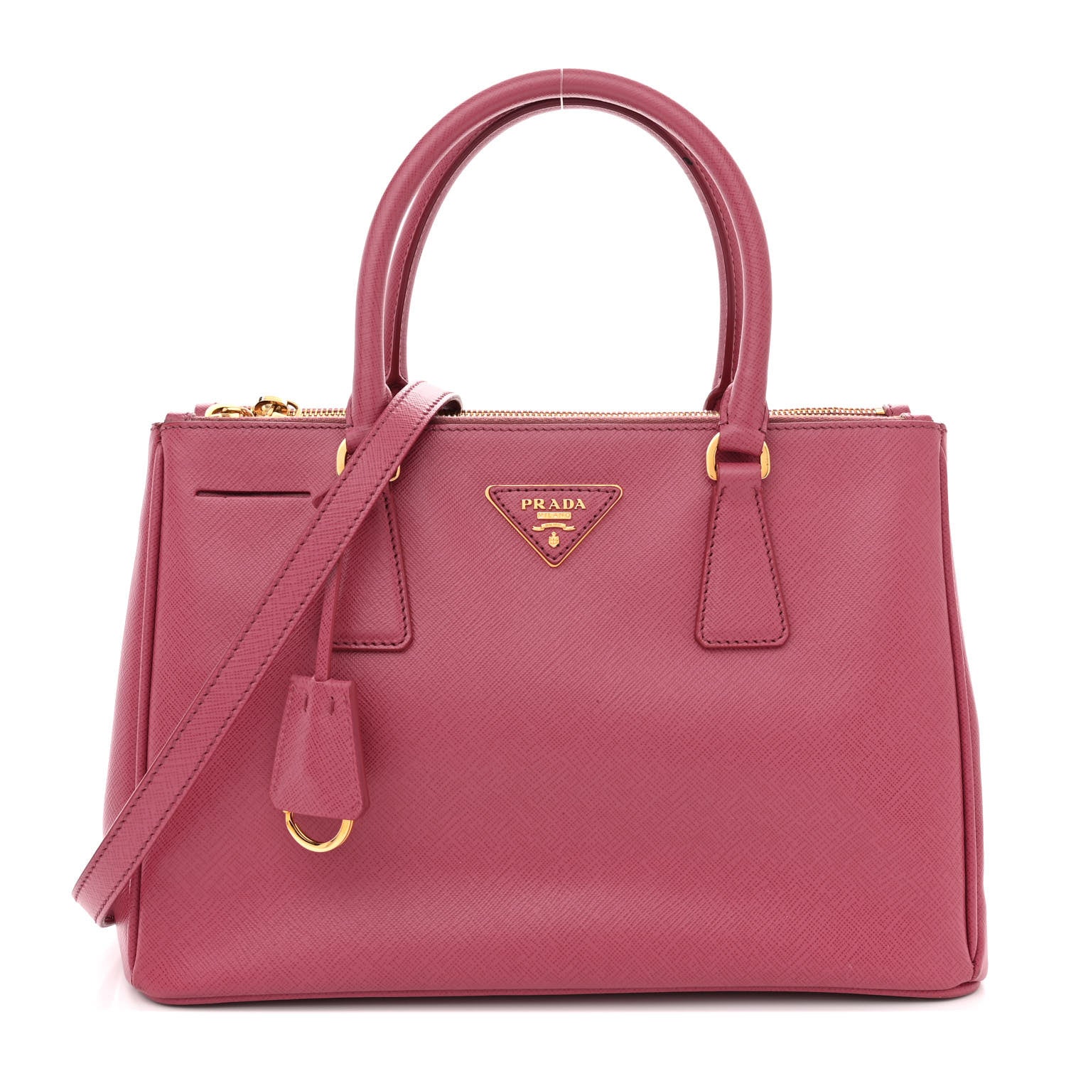 Prada Saffiano Small Galleria Double Zip Tote Peonia 1 of 16