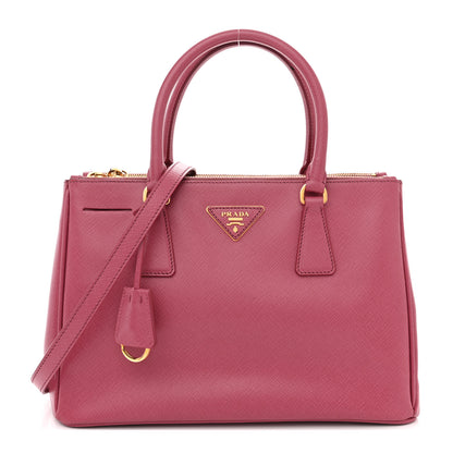 Prada Saffiano Small Galleria Double Zip Tote Peonia 1 of 16