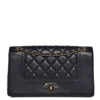 Chanel Sheepskin Quilted Vintage Mademoiselle Flap Navy 1 of 11