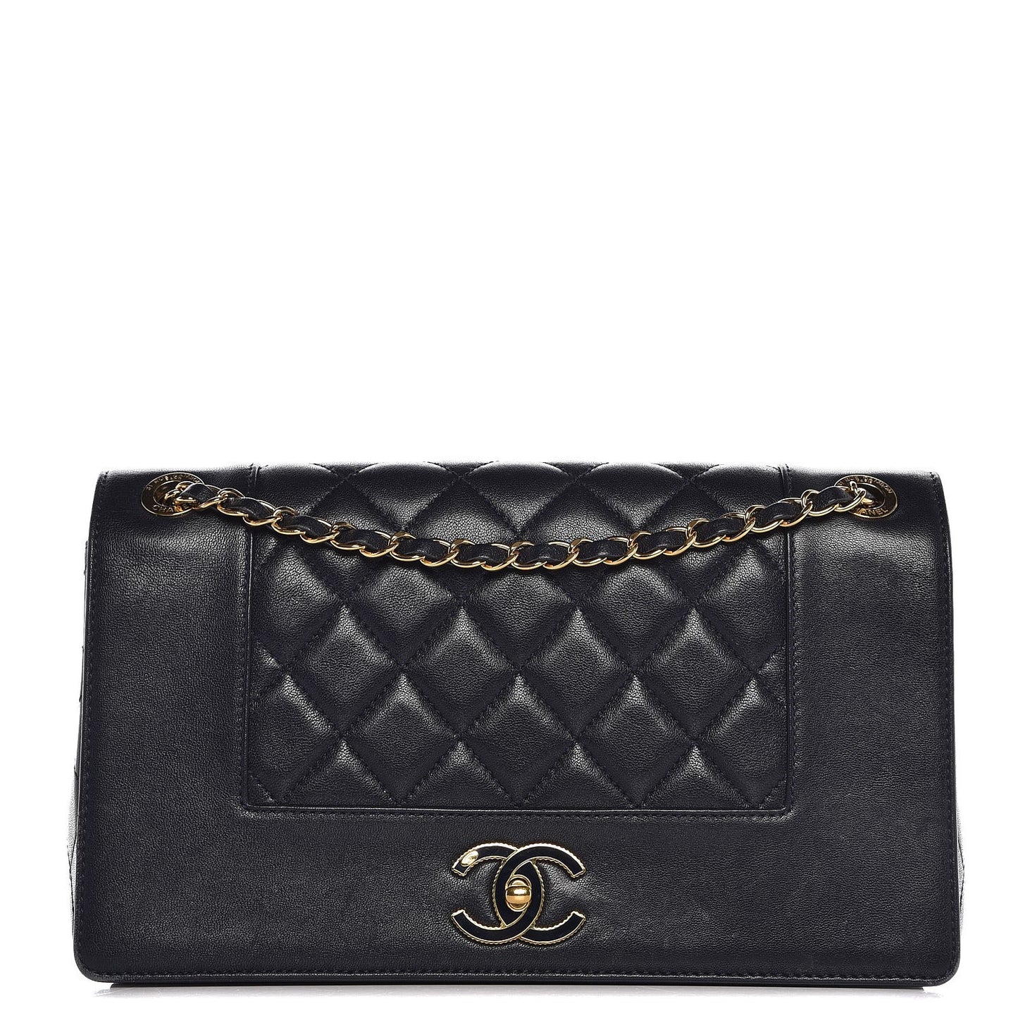 Sheepskin Quilted Vintage Mademoiselle Flap Navy