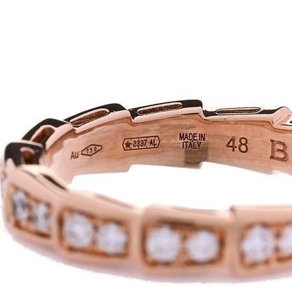 Bulgari 18K Rose Gold Diamond Serpenti Viper Band Ring  48 4.5 5 of 6