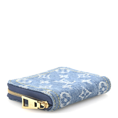 Louis Vuitton Denim Monogram Zippy Coin Purse Blue 4 of 8
