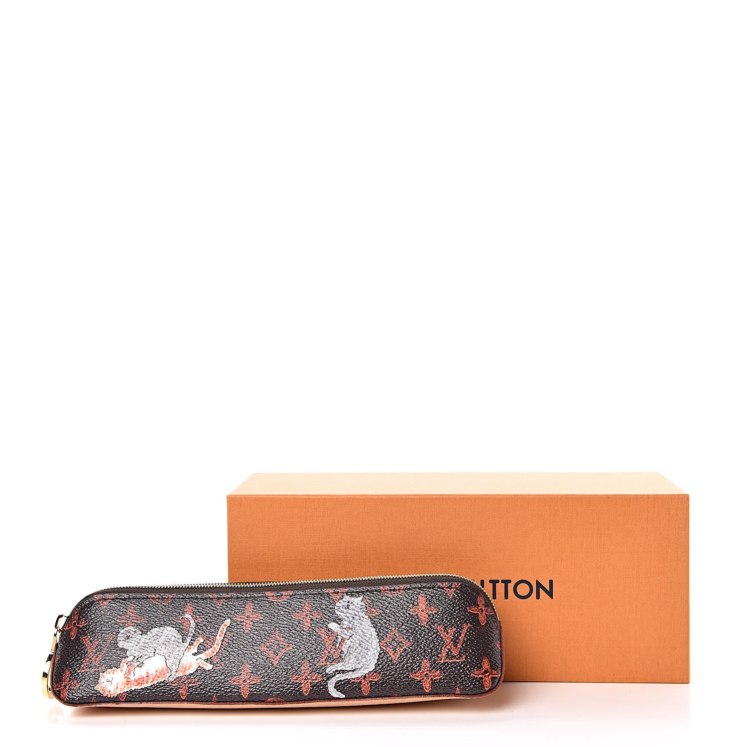 Louis Vuitton Catogram Elizabeth Pouch Orange Marron 10 of 10