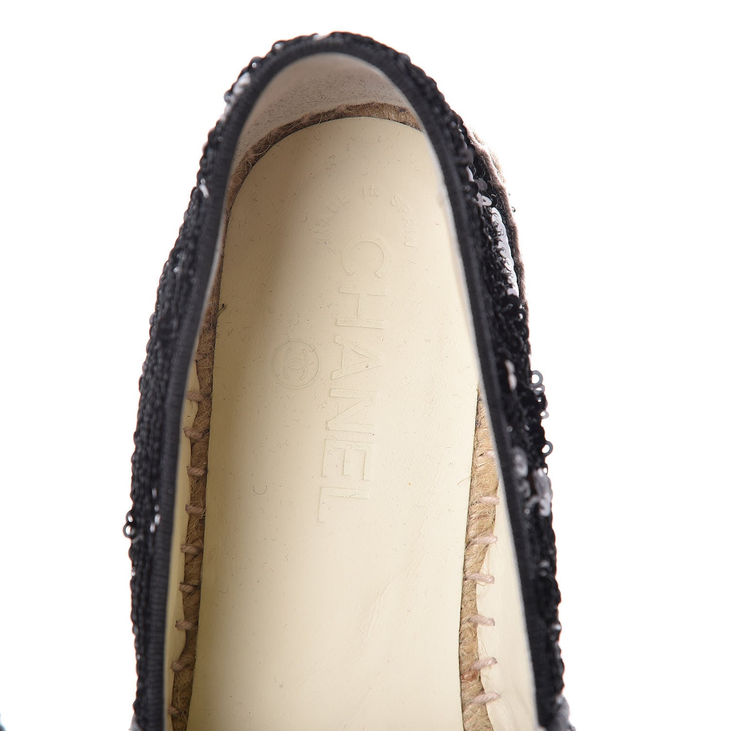 Chanel Patent Sequin CC Espadrilles 39 Black 13 of 14
