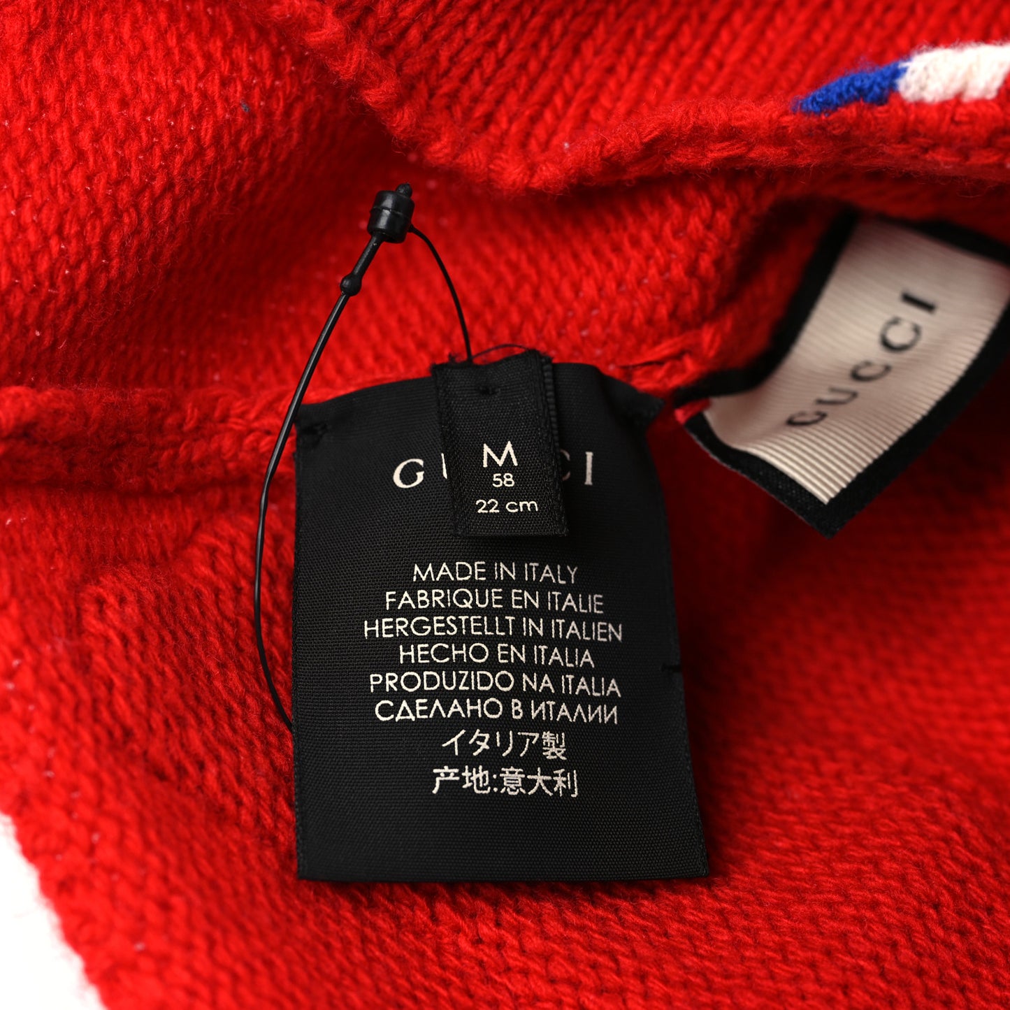 Wool GUCCY Panther Beanie Hat M Red Black