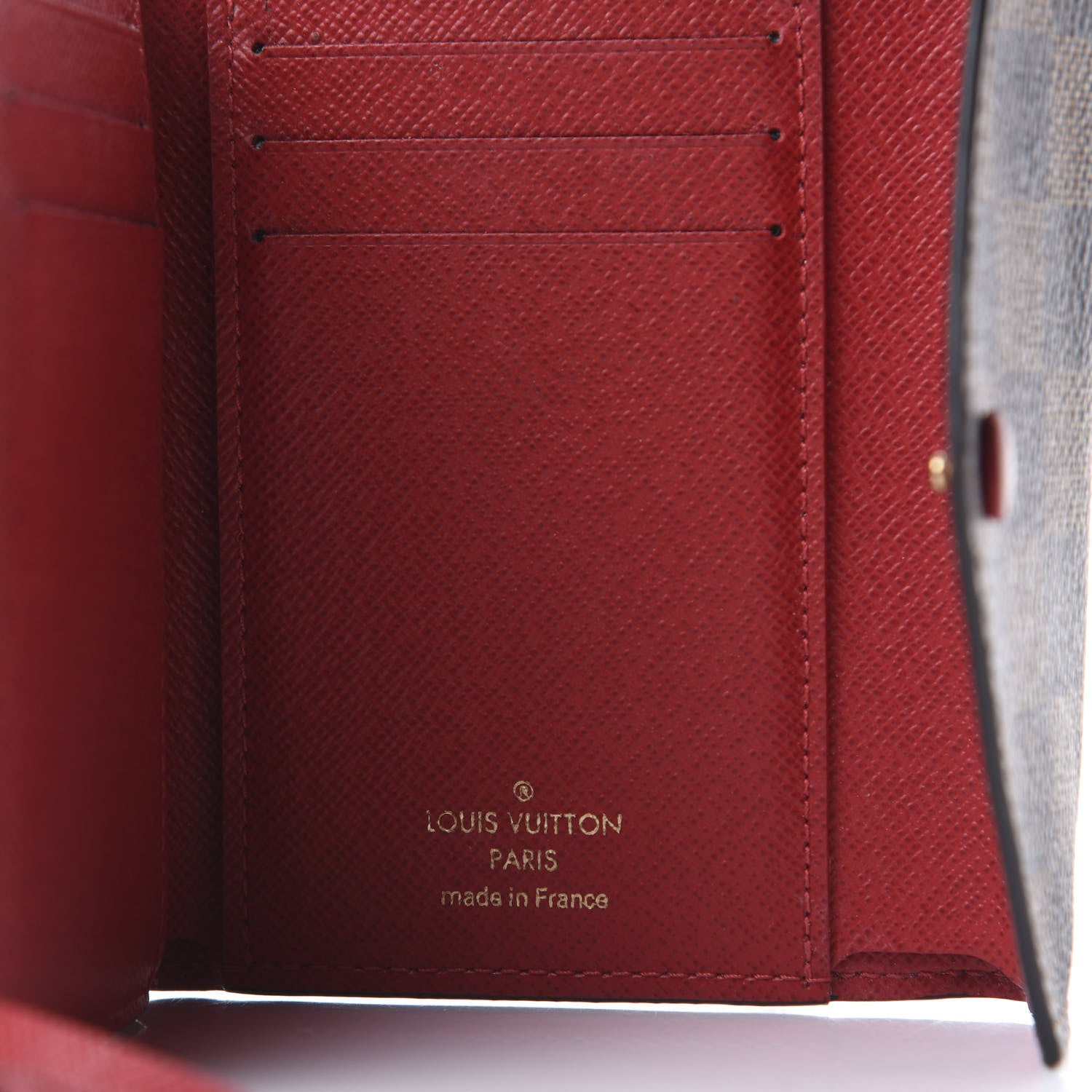 Louis Vuitton Damier Ebene Victorine Wallet Red 8 of 9