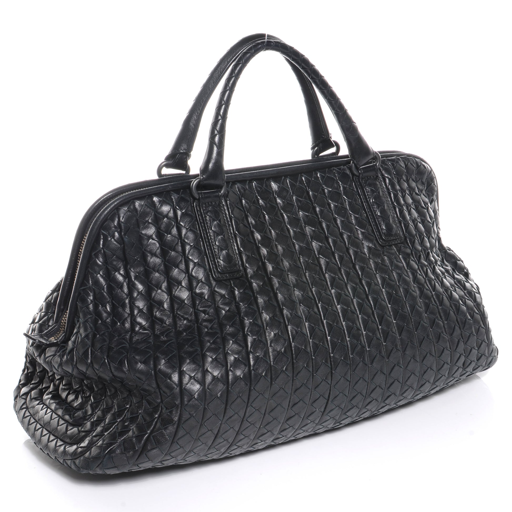 Bottega Veneta Nappa Intrecciato New Bond Satchel Nero Black 3 of 8