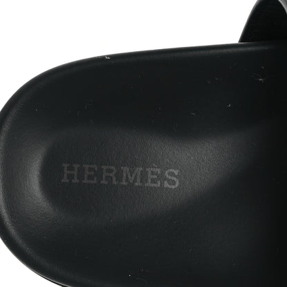 Hermes Calfskin Womens Chypre Sandals 36.5 Black 8 of 10