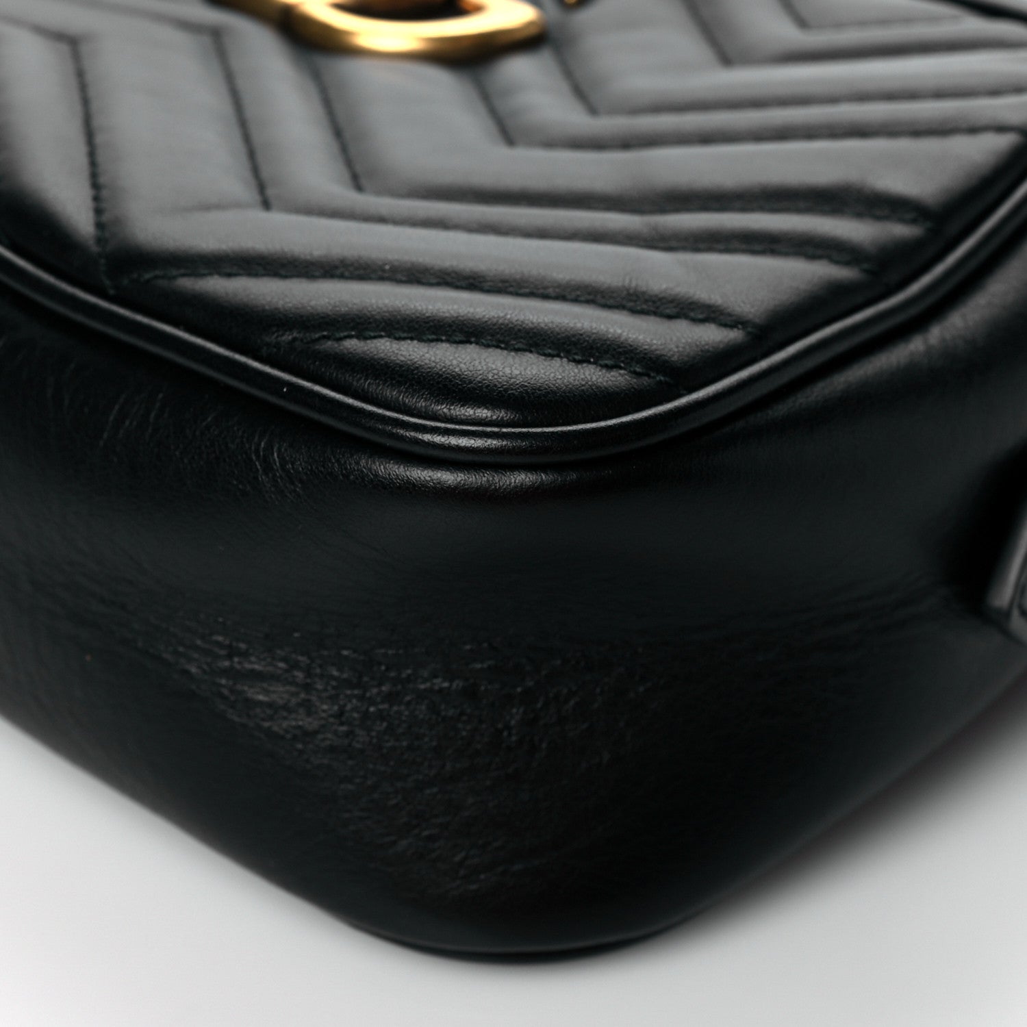 Gucci Calfskin Matelasse Small GG Marmont Chain Shoulder Bag Black 11 of 11