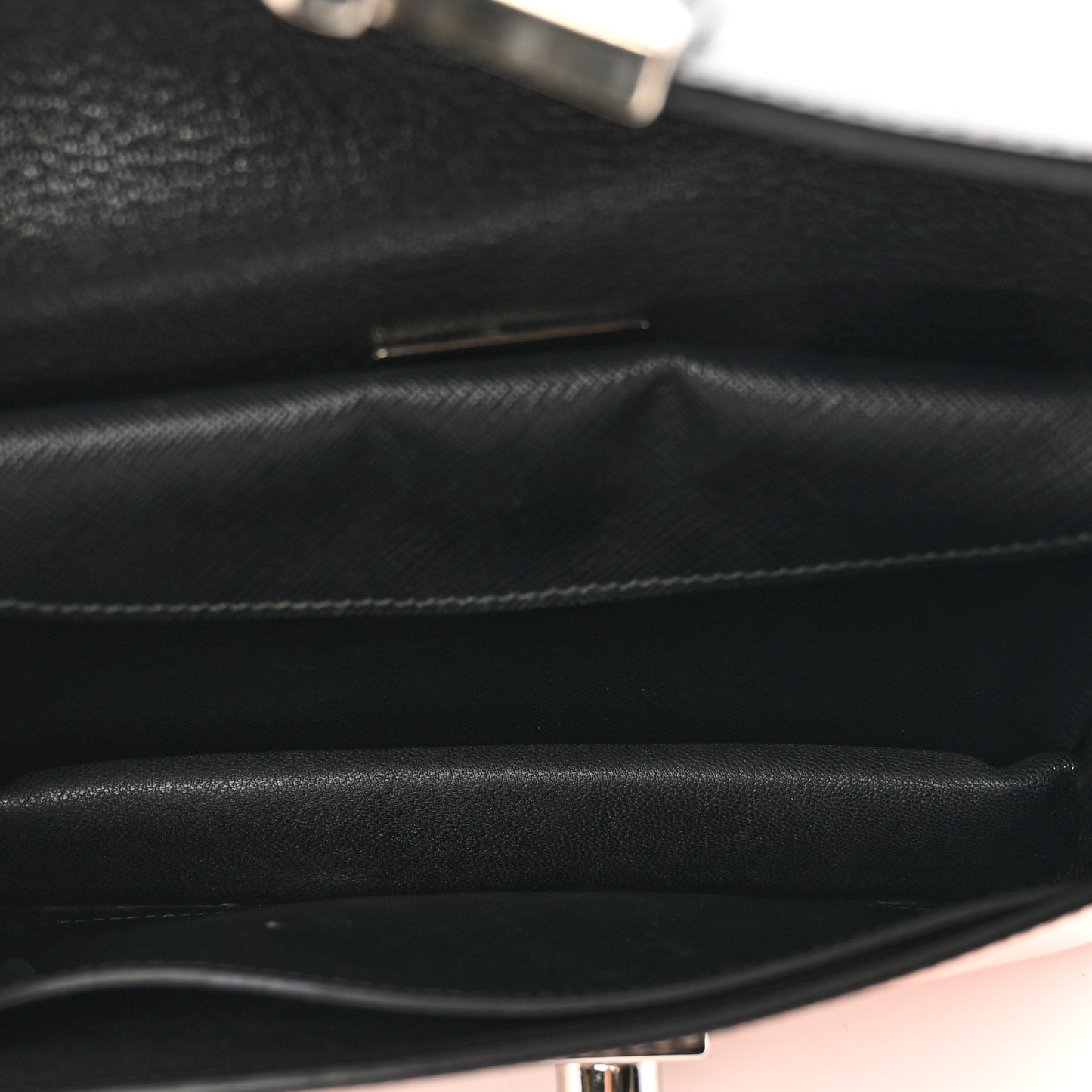 Saffiano Lux Sound Clutch Pink Black