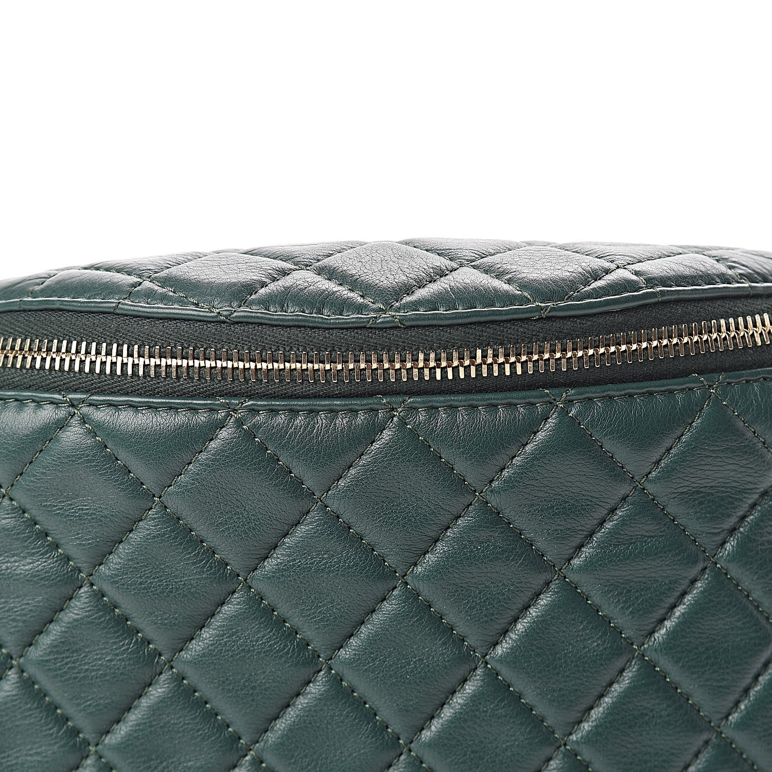 Chanel Calfskin Quilted Banane Waist Bag Fanny Pack Dark Green 10 of 10