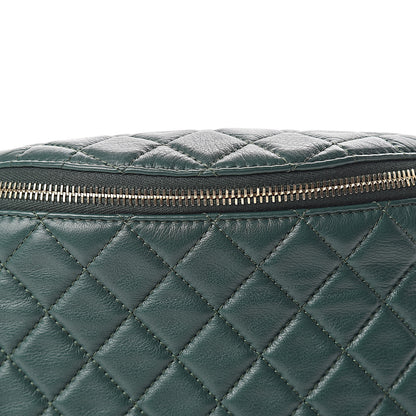 Chanel Calfskin Quilted Banane Waist Bag Fanny Pack Dark Green 10 of 10