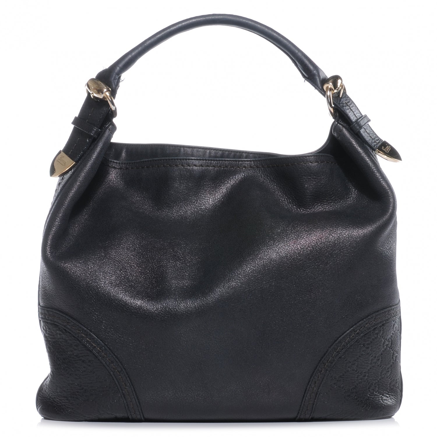 Gucci Leather Guccissima Large Signoria Hobo Black 1 of 7