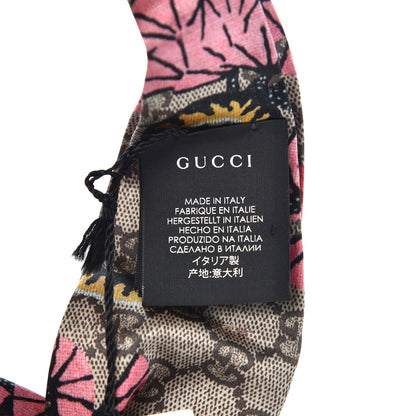 Gucci Silk Monogram Bengal Tiger Print Duchesse Headband Pink 5 of 7
