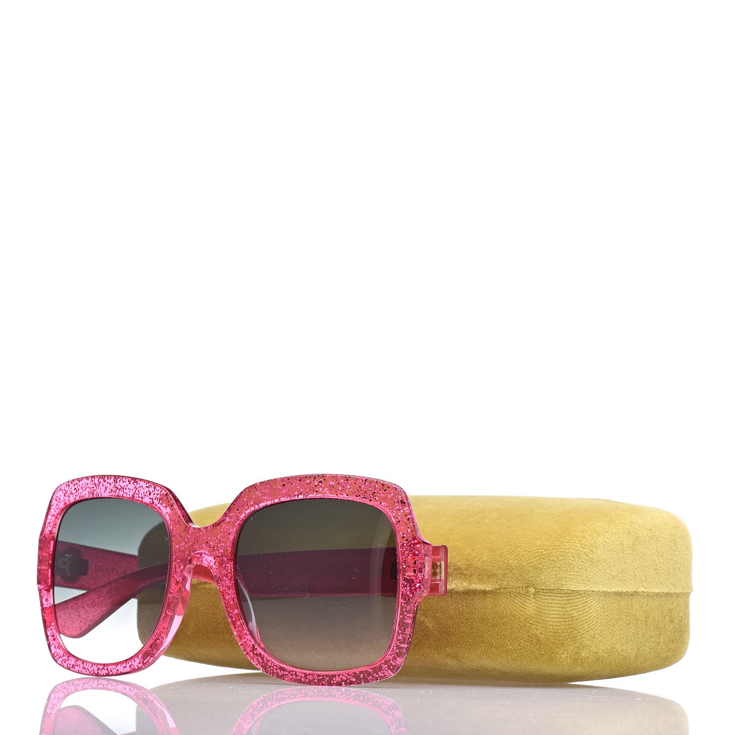 Gucci Square Frame GG 0036S Sunglasses Glitter Pink 8 of 8