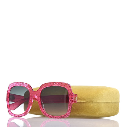 Gucci Square Frame GG 0036S Sunglasses Glitter Pink 8 of 8