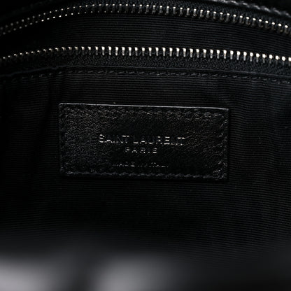 Saint Laurent Lambskin Quilted Medium Loulou Puffer Monogram Chain Satchel Black 7 of 12
