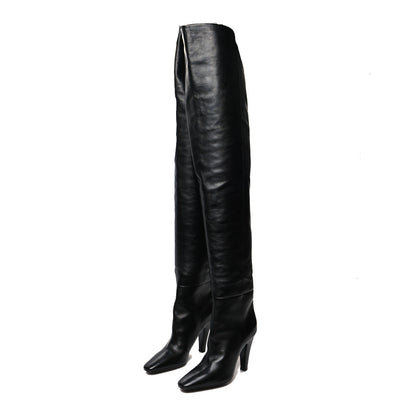 Saint Laurent Smooth Calfskin Betty 95 Over The Knee Boots 39.5 Black 3 of 6