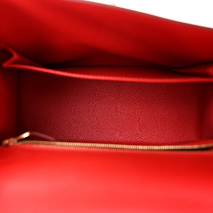 Hermes Chevre Chamkila Kelly Sellier 25 Rouge de Coeur 5 of 11