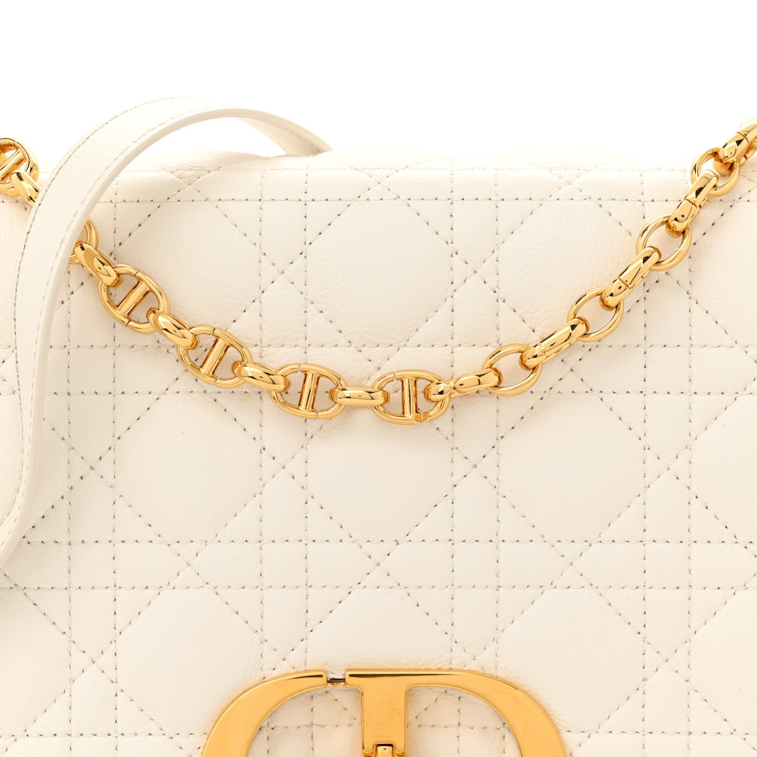 Christian Dior Grained Calfskin Cannage Large Caro Bag Latte 8 of 13