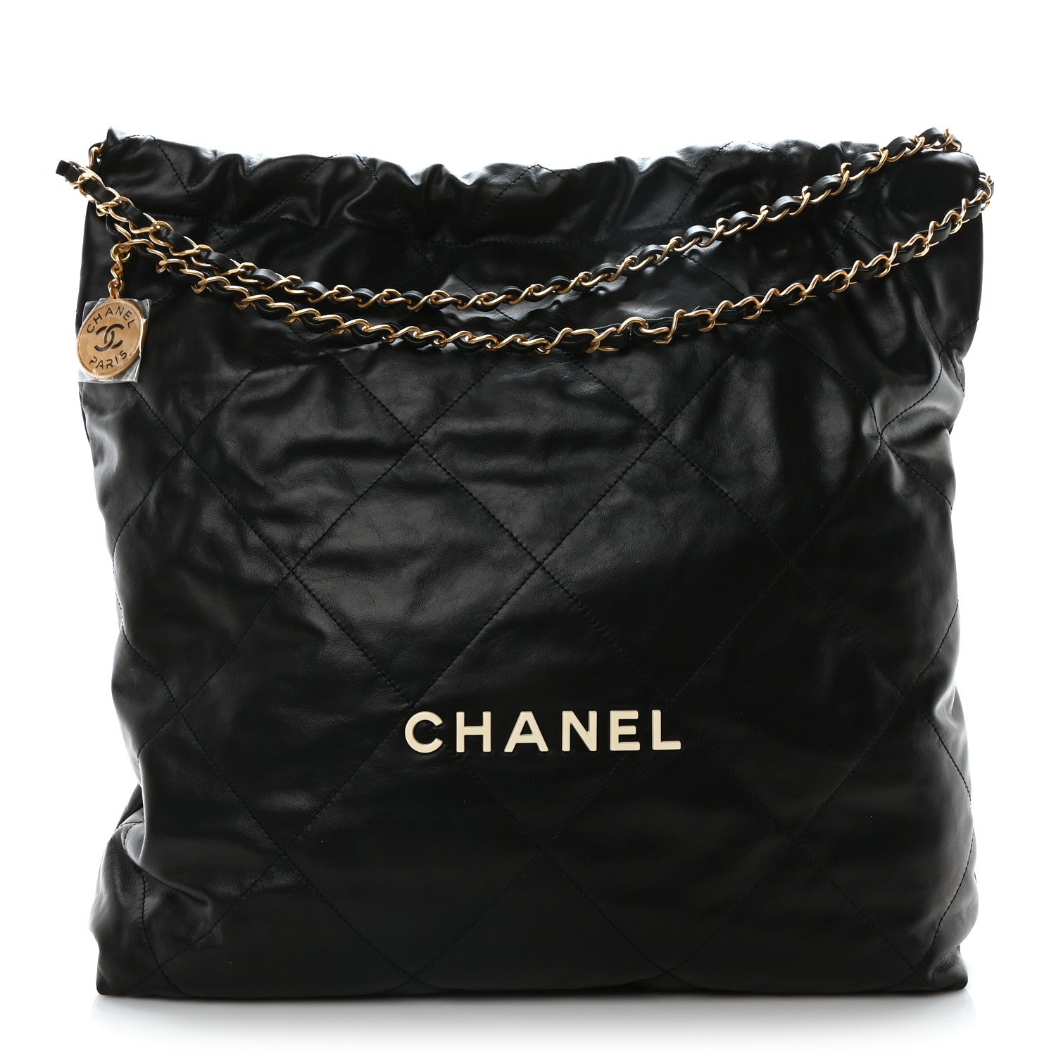 Chanel Calfskin Quilted Large Chanel 22 Black White 1 of 11